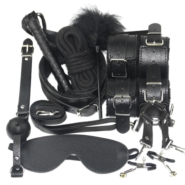 Leather BDSM Kit for Intense Pleasure and Bondage Play
