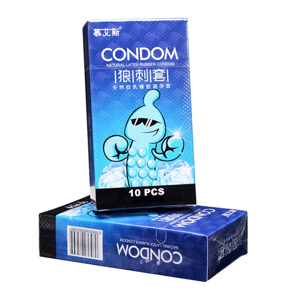 10PCS G-Spot Condoms with Particles for Long Delay Unique Condoms