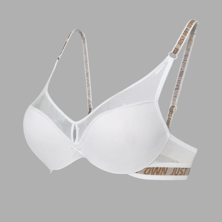 Frivolous Delights Letter Print Breathable Push Up Bra