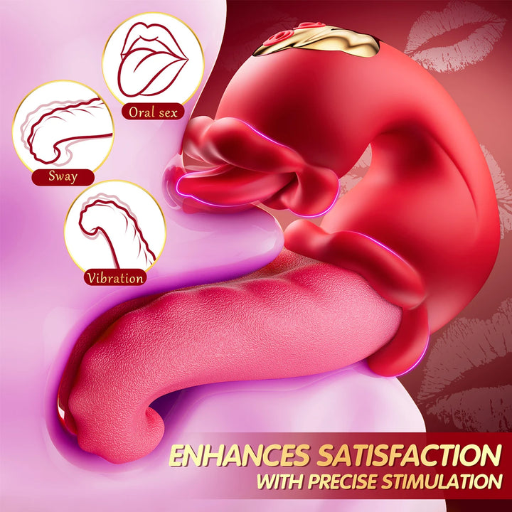 Clitoral Tongue Licking Vibrator Nipples G-Spot Stimulator Adult Toy