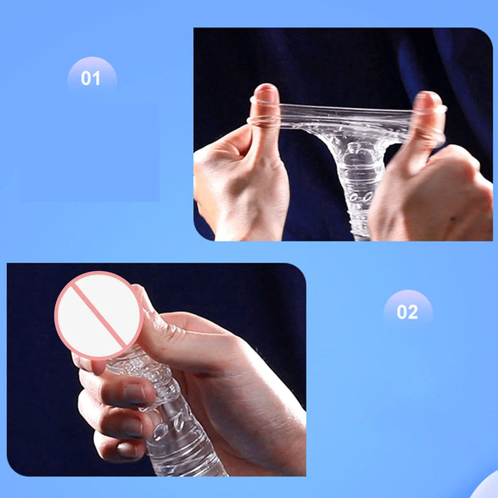 Reusable Ribbed & Spiked Condom Sleeve for Men Unique Condoms