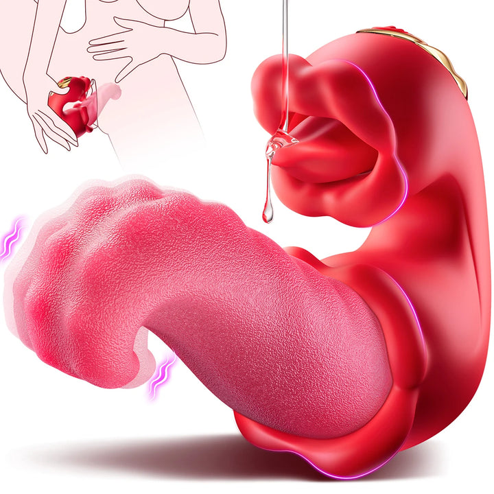 Clitoral Tongue Licking Vibrator Nipples G-Spot Stimulator Adult Toy