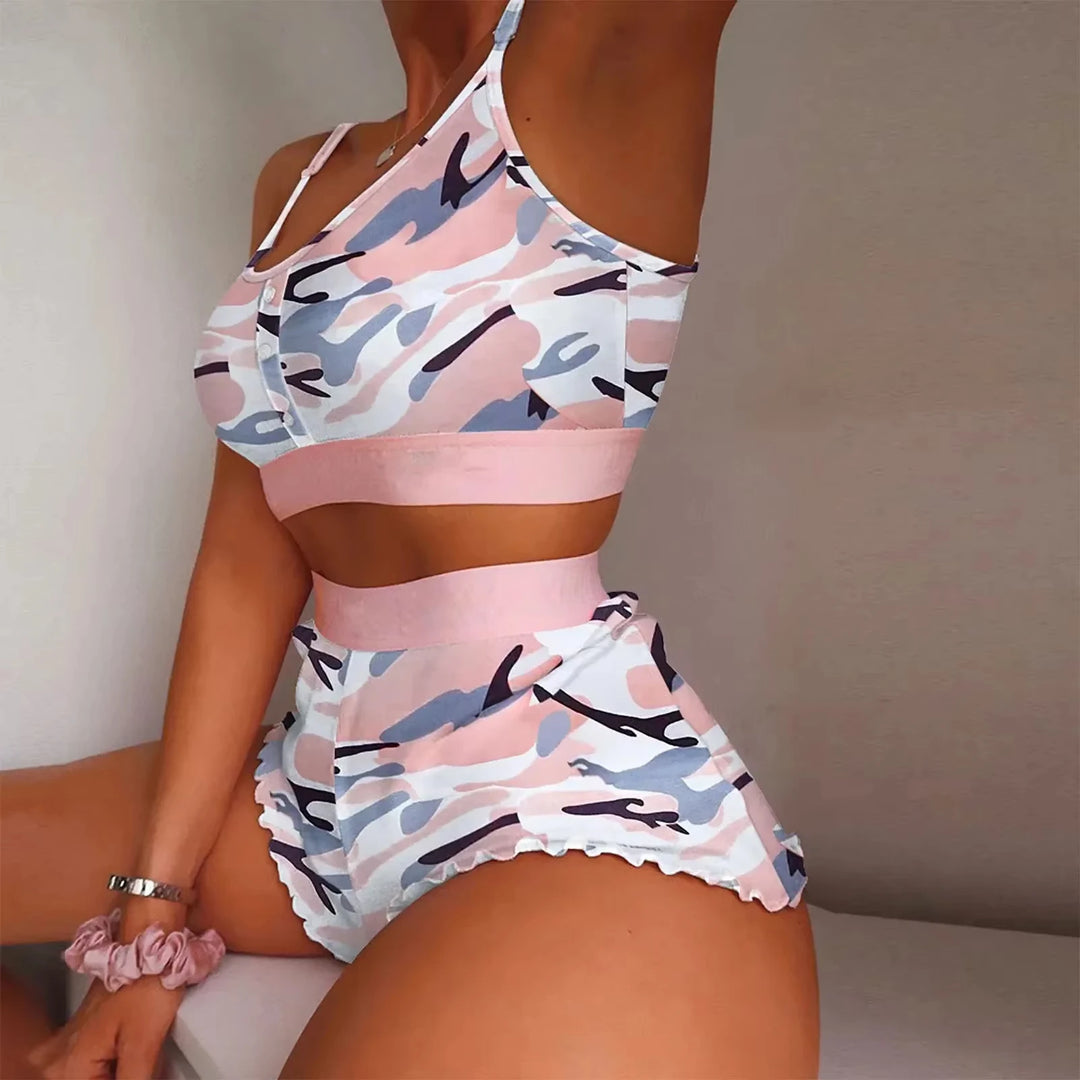 Frivolous Delights Lips Butterfly Print Nightwear Lingerie