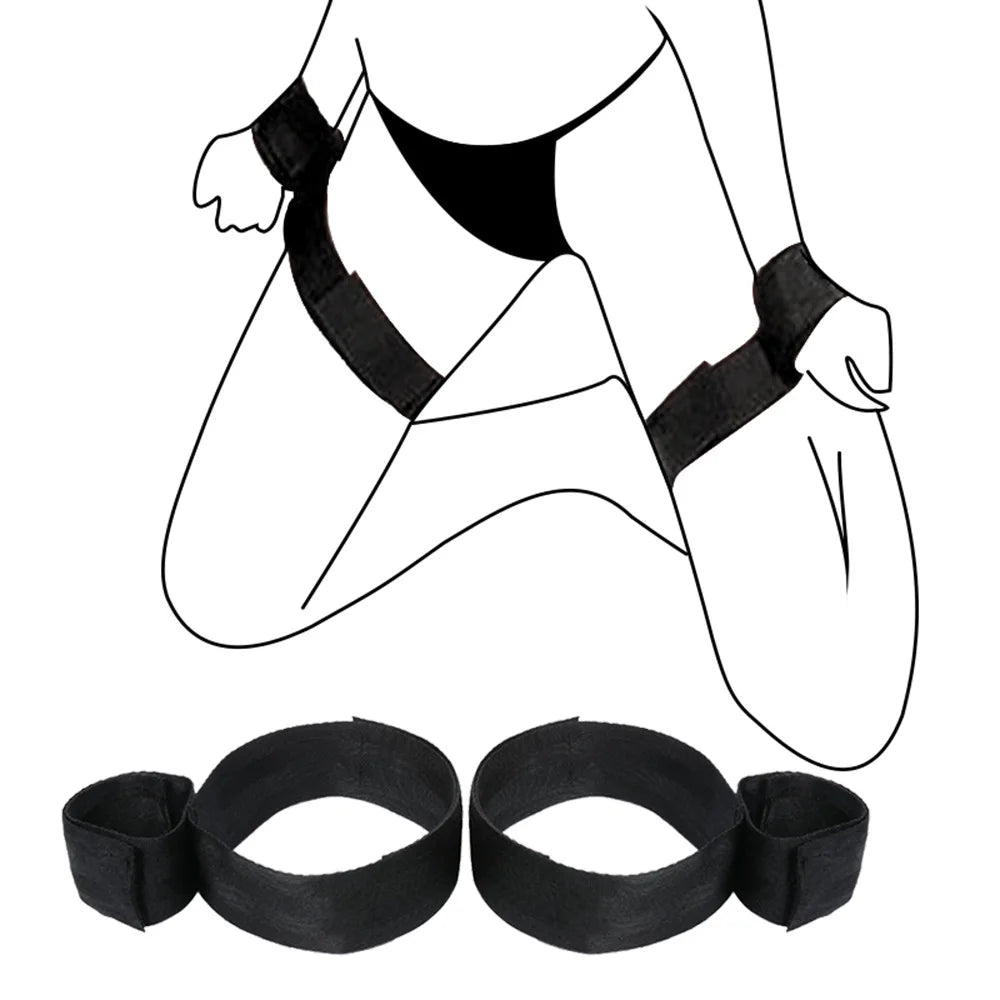 Adult Erotic Bondage Collar and Wrist Restraints