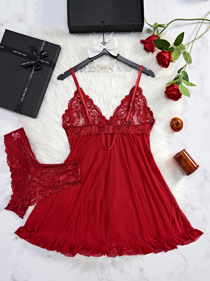 Frivolous Delights Sling See Through Lace Nightdress Set