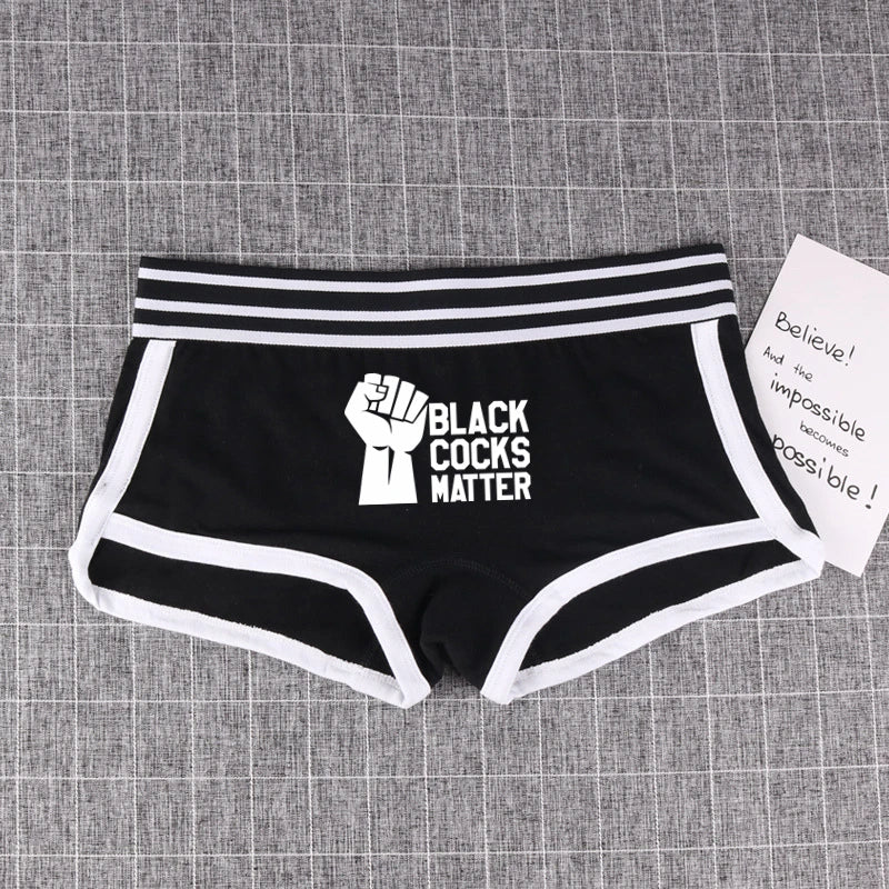 BLACK COCKS MATTER Booty short Panties