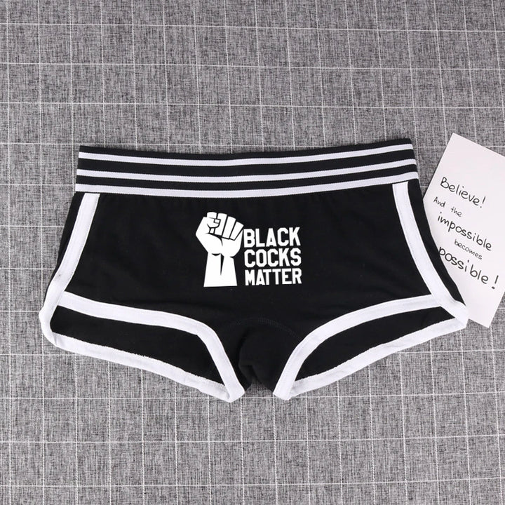 BLACK COCKS MATTER Booty short Panties