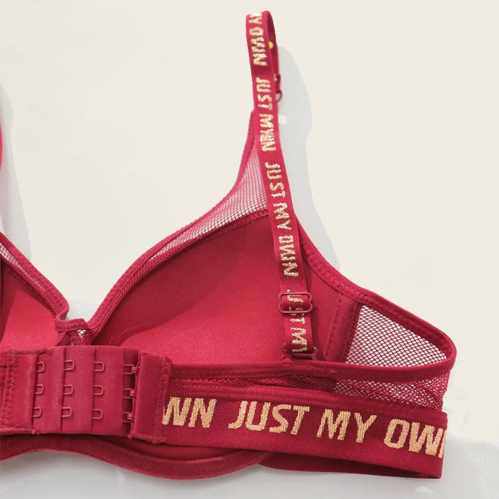 Frivolous Delights Letter Print Breathable Push Up Bra