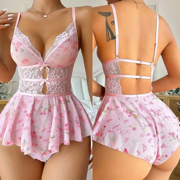 Frivolous Delights Hollow Teddy Porno Set Babydoll