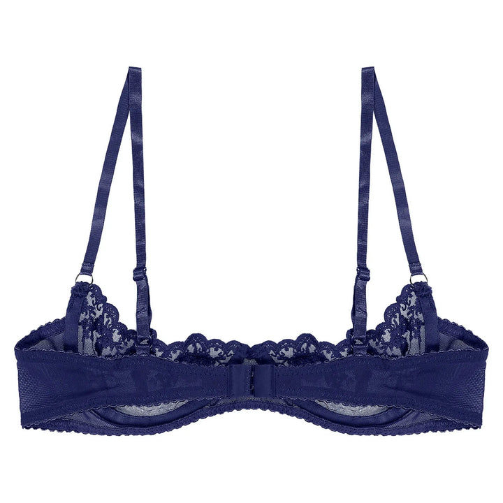 Sheer Floral Lace Underwired Bra - Exposed Nipples Lingerie