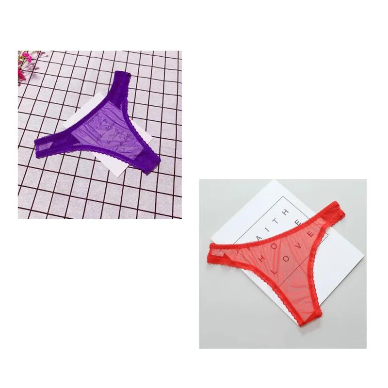 1-2 Pcs Sexy Transparent Thong Panties Women Lace