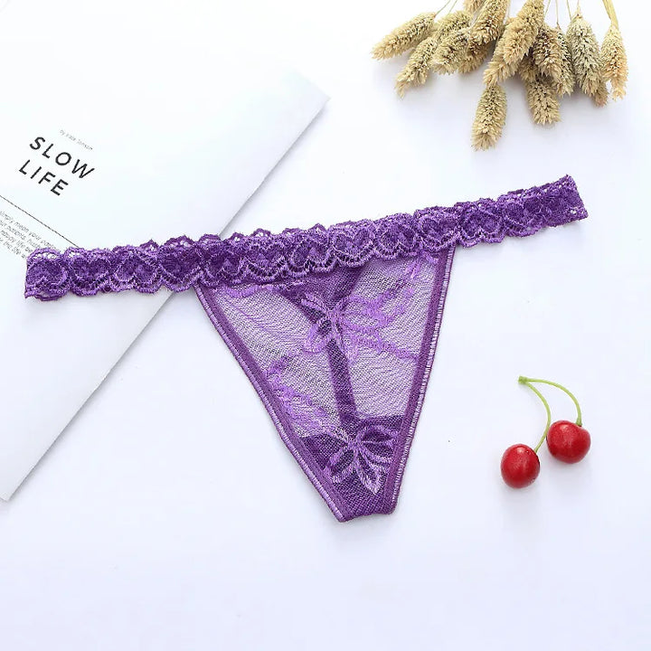 Custom Name Crystal Lace Thong Bikini Panties