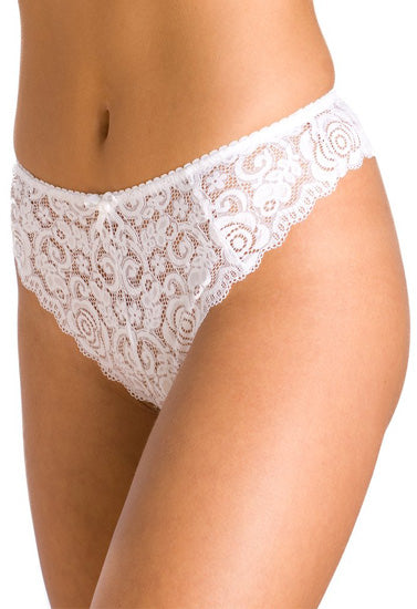 White Erotic Lace Thong Panty