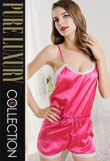 Gorgeous Pink Sexy Backless Nightwear